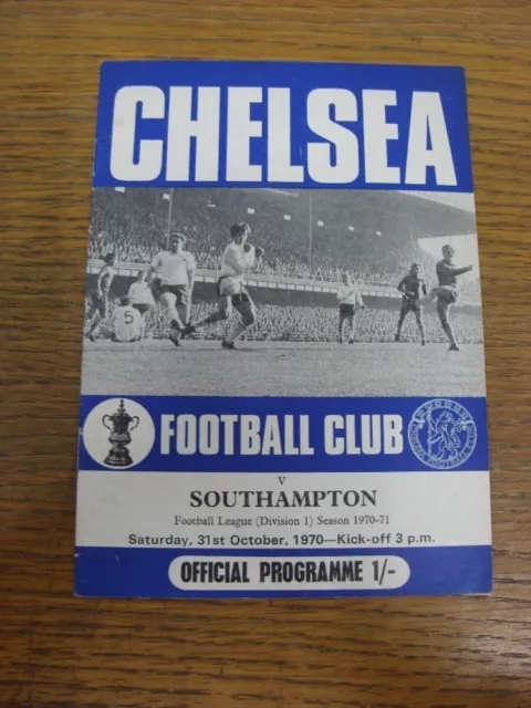 31/10/1970 Chelsea v Southampton  (Creased). UK ORDERS ALL INCLUDE FREE ROYAL MA