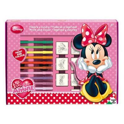 DISNEY Minnie Mouse Playset STAMPS penne Note Book Inc Pad Ruler Big STAMPER SET 2