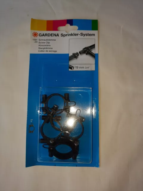 Gardena Sprinkler System alt 19 mm 5 X Schlauchklemme 1591 23 neu unbenutzt