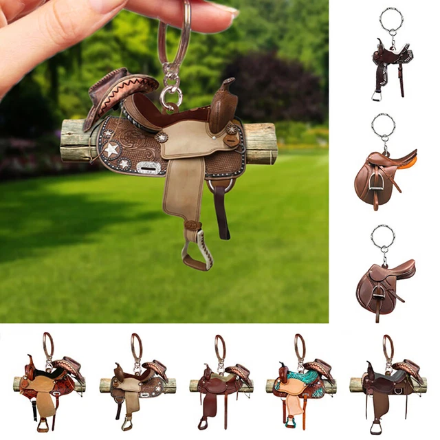 Horse Riding Saddle Shape Pendant Creative Saddle Acrylic Hanging Decoration`