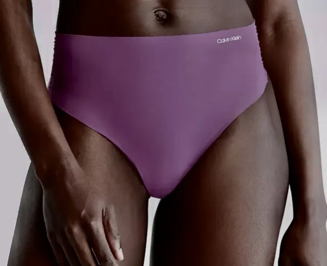 CALVIN KLEIN Invisibles High Waisted Amethyst Thong Panty Underwear Womens M 6