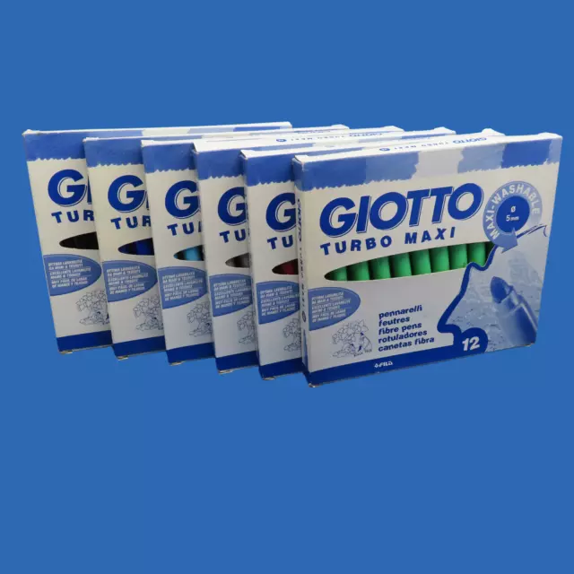 Fun for All Ages! 12 Pack Giotto Turbo Maxi Washable Felt-Tip Pens