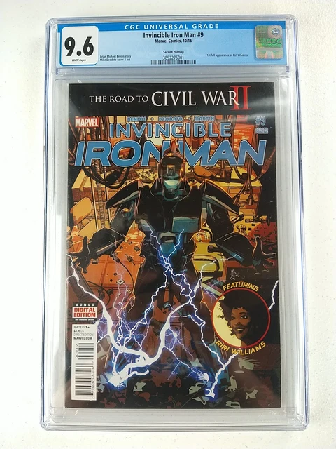 Invincible Iron Man #9 CGC 9.6 NM+ 2nd Print (2016) 1st Riri Williams Ironheart