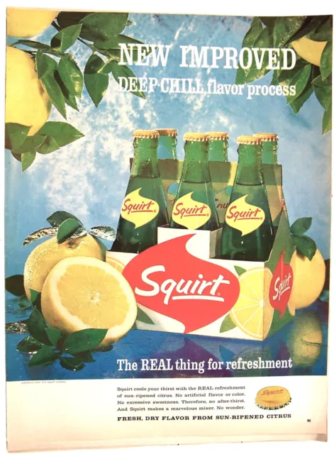Squirt Vintage Soda Pop ad New Improved deep-chill flavor process