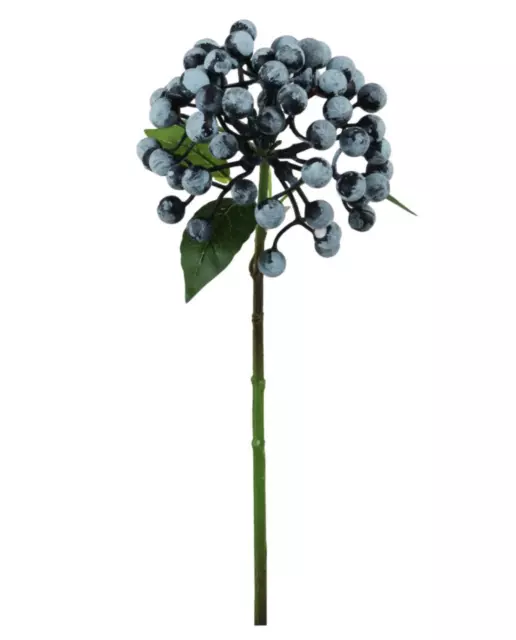 Realistic Artificial Blueberry Stem, Faux Blue Berry Stem, Ball of Blueberries