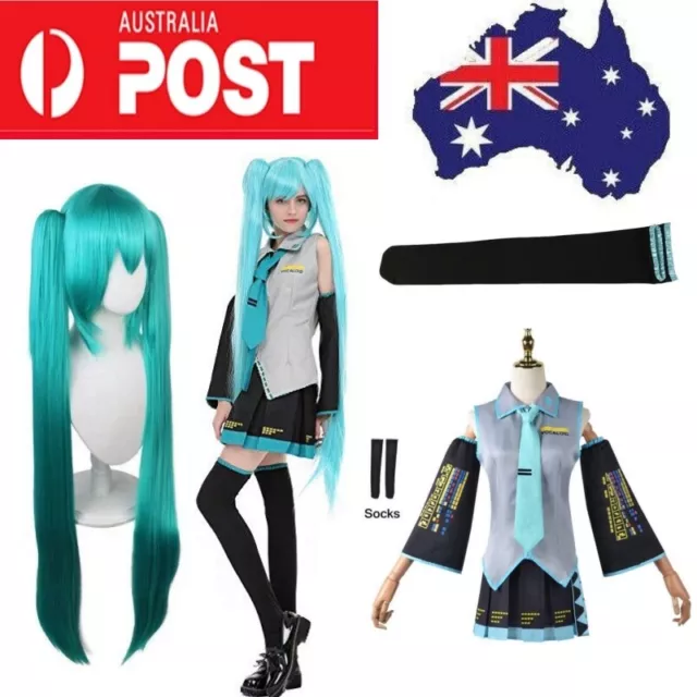 Anime Hatsune Miku Vocaloid Hatsune Cosplay Costume Uniform Dress Outfits Party