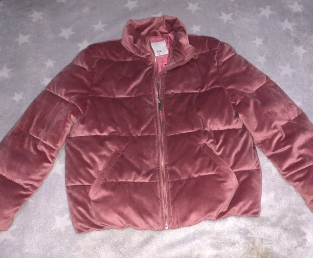 Girls age 11/12 yrs RIVER ISLAND PUFFA COAT HIDDEN HOOD PUNK PADDED QUILTED
