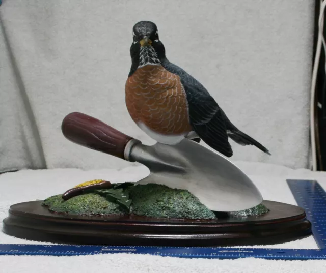 "Crow Springs Collection" Robin on Trowel in Garden Loon Lake Decoy Company