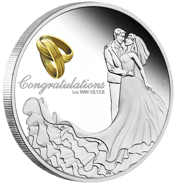 2023 Wedding 1oz Silver Proof Perth Mint Presentation Case & COA