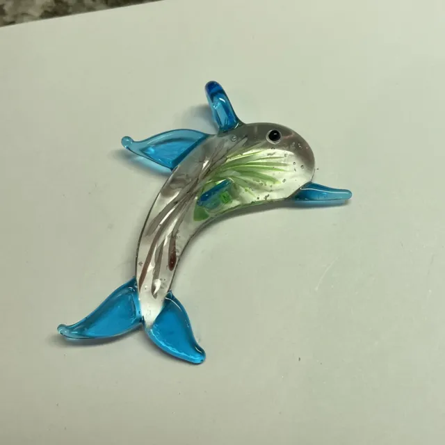 Dolphin Costume Pendant / Charm Blown Art Glass