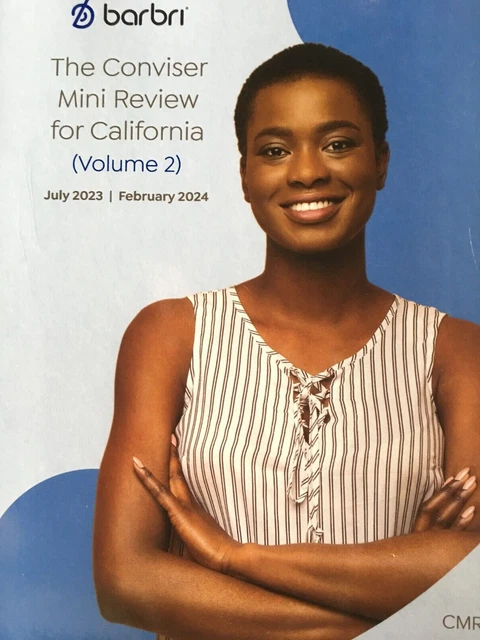 RARE 2023 2024 Barbri Bar Exam CONVISER Mini Review For CALIFORNIA