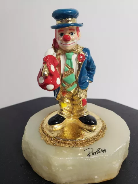 RARE VTG RON LEE   Signed "TWO BAGGER" CLOWN  SCULPTURE  1998 CCS105