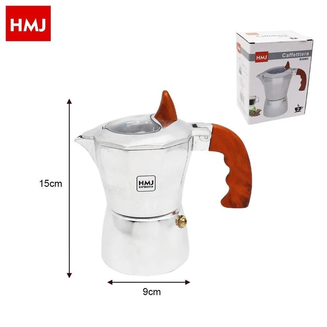 Expresso Machine À Cafetière Moka Café Rhino 2 Tasses Hmj