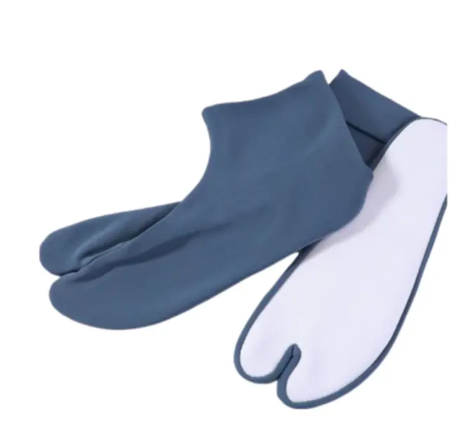 Japanese made men's color stretch tabi socks, nylon, kimono, 26.5-27cm, navy blu