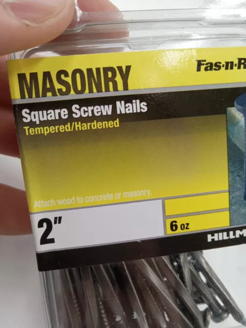 HILLMAN Fas-n-Rite FASTENERS 461809 2" Square Screw Nail Wood to Masonry 2