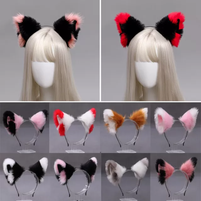 Katze Fuchs Pelz Ohren Lolita Stirnband Kostüm Anime Cosplay Haar Clip Party 。