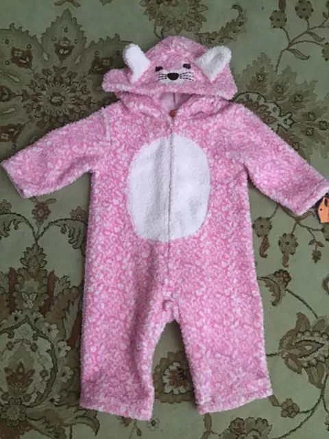 SALE* Soft Warm And Fuzzy Pink Leopard Costume For Girls Size 12 Months NWT