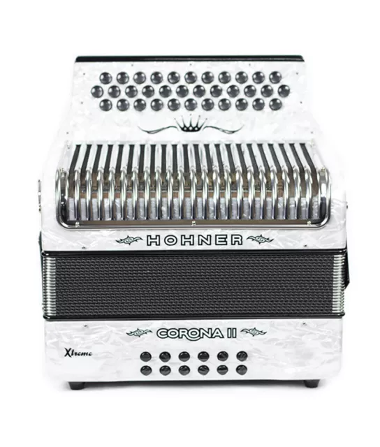 Hohner CXEW Corona II Xtreme EAD Button Accordion - White Pearl