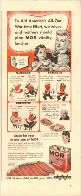 1940's Vintage ad for Mor retro meat product Art Car WWII era  04/25/22