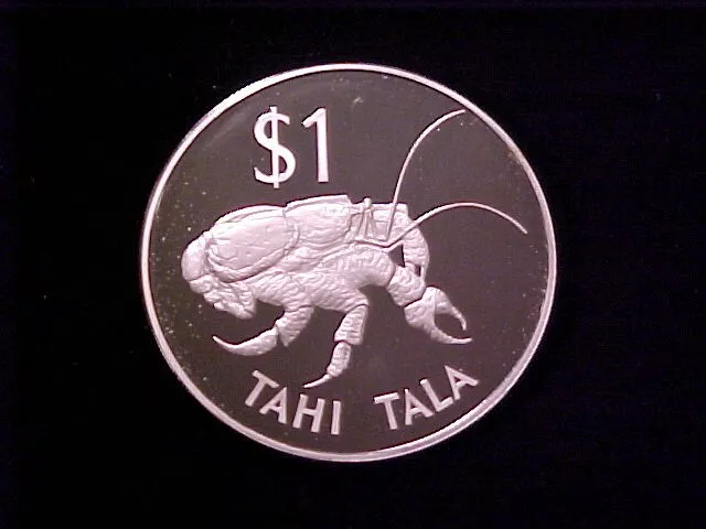 Tokelau $1 Tala Silver Proof Crown 1980 Coconut Crab Nice Cameo