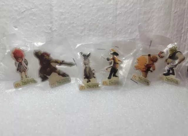 McDonalds Shrek Forever After 6 Pin Lot Enamel Fional Donkey Puss in Boots Gingi