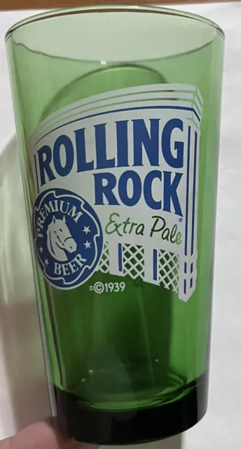 Rolling Rock Premium Beer Extra Pale Green Pint Drinking Glass