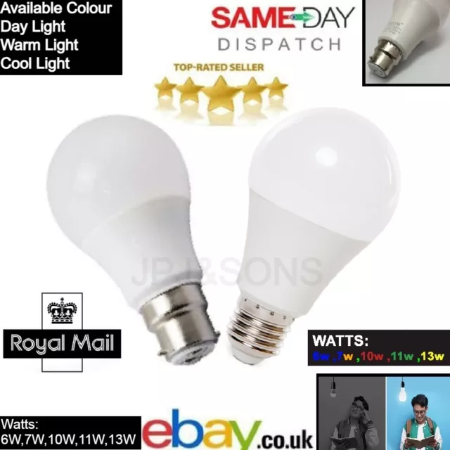 1-20 Pack LED 12W Bulb B22 Bayonet GLS Lamp Light Bulbs Cool Day White Warm UK