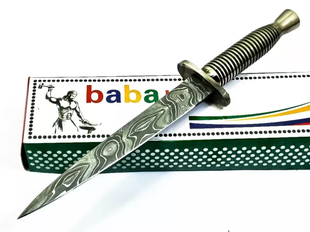Baba Beautiful Custom Hand Made Damascus Steel Hunting Dagger Knife