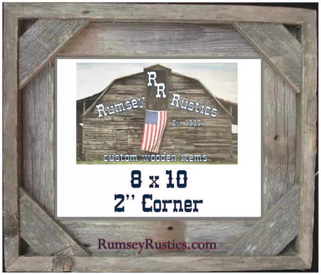 8x10" primitive rustic barnwood barn wood picture frame weathered distressed old