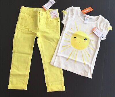 NWT Gymboree Pocketful of Sunshine 4 4T Yellow Jeans & Sparkle Sun Tee