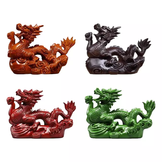 Figurine de Dragon chinois sculpté en bois 12cm, ornement Fengshui, Souvenir