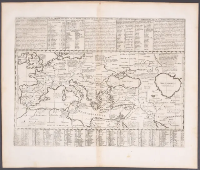 Chatelain - Map of Roman Empire - Europe. 10 - 1718 Atlas Historique Engraving