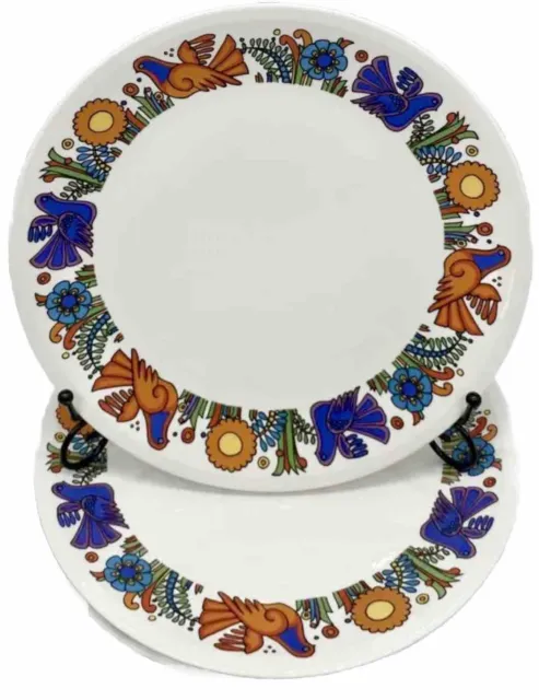 2-piece  Villeroy & Boch Acapulco Dinner Plates - Luxembourg Multi Color Plates