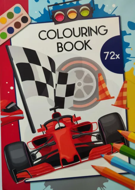 Malbuch für Kinder mit 72 Fahrzeuge Ausmal Bildern Malen Zeichnen Auto Farben