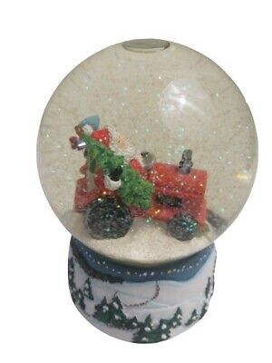 Árbol de Navidad musical globo de nieve elfos de Santa Tractor