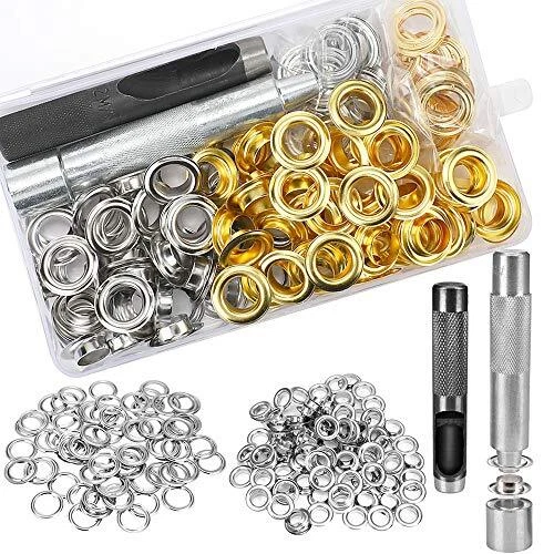 Kit de ojales de metal resistente de 1/2 pulgada para cortinas de tela...