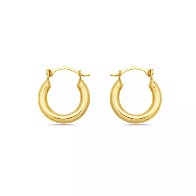 14K Gold Baby Shrimp Hoops Earrings - French lock - Jewelry for Womens & Girls 2