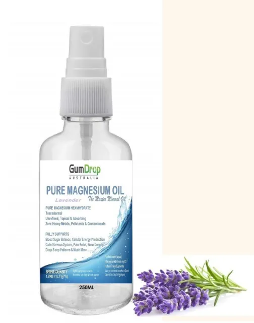 PURE MAGNESIUM OIL - Lavender Essential Oil Infused 250ml Spray- Topical