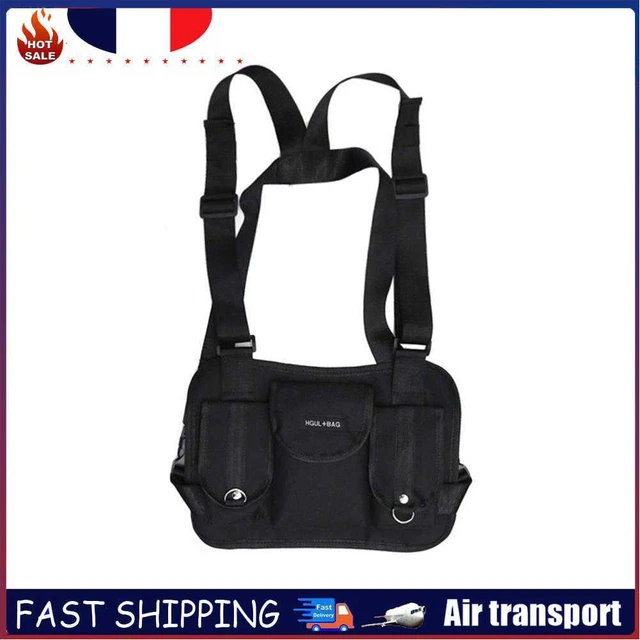 Hip Hop Taille Ceinture Pack Casual Femmes Hommes Sport Gilet Chest Rig Sacs (No