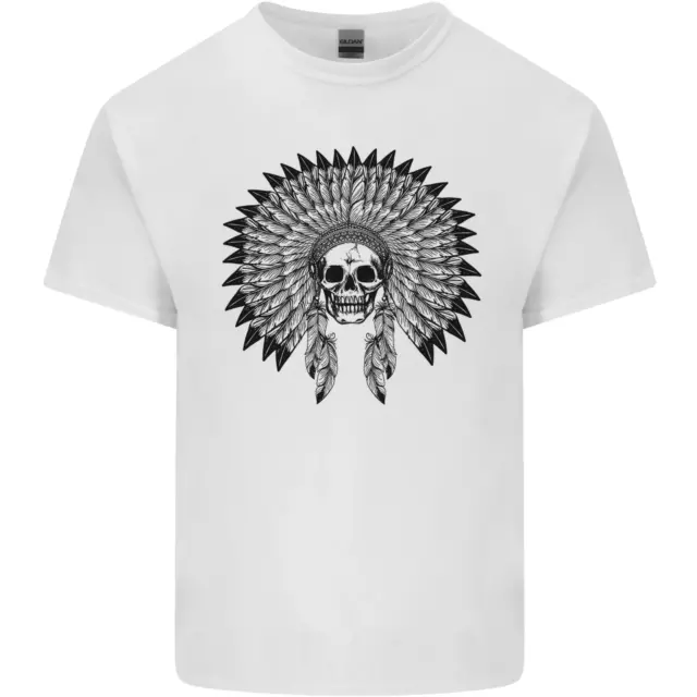 Indian Skull Headdress Biker Motorcycle Mens Cotton T-Shirt Tee Top