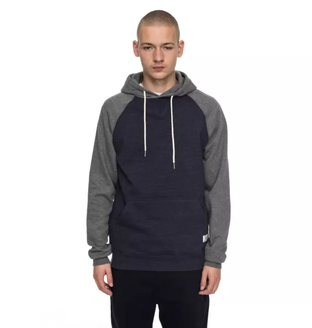 Sudadera con Capucha Hombre DC Zapatos Rebel Raglán Dark Indigo Azul Causal