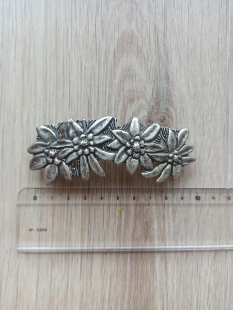 Barrette à Cheveux Ancienne En Métal Argenté - Occasion, Style Vintage, Accessoire élégant Pour Cheveux