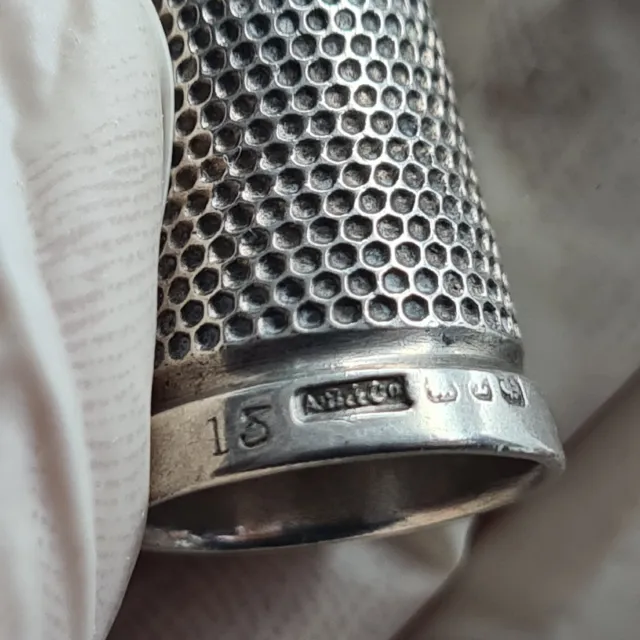 Antique Sterling Silver Thimble, Hallmarked A Bromet & Co. 1899