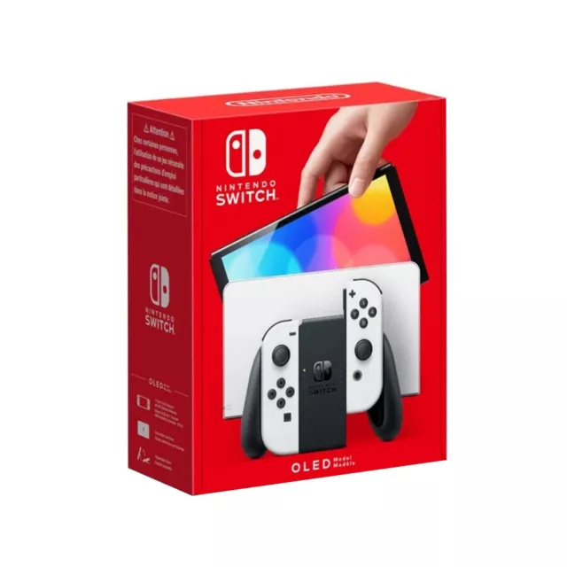 Carte SD Nintendo Switch modèle OLED blanche, rouge néon et bleu néon
