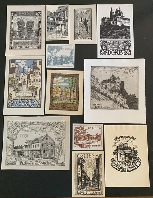 12 Exlibris Bookplate Konvolut Lot Bauwerke Architektur 2