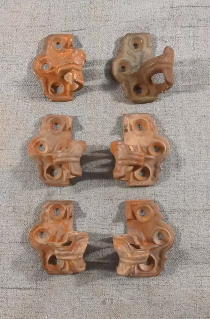 Lot of 6 ANTIQUE CAST IRON VICTORIAN LIFT OFF SHUTTER HINGE House Parts