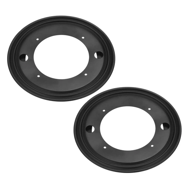 8" Metal Lazy Susan Giratoria Placa Bola Rodamiento Soporte, Redonda Negro 2pzs
