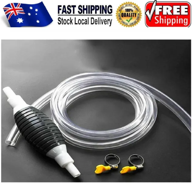 Manual Hand Water Oil Liquid Petrol Fuel Transfer Pump Siphon-Pipe Hose For Car