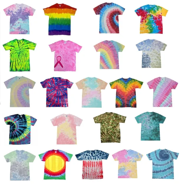 Unique Styles Tie Dye T-Shirts,  Kids & Adults Short Sleeve Cotton Colortone