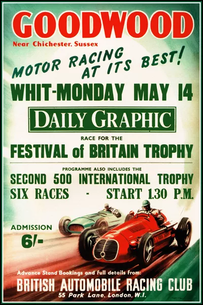 Goodwood Festival Of Britain Trophy  Race Poster Art Print